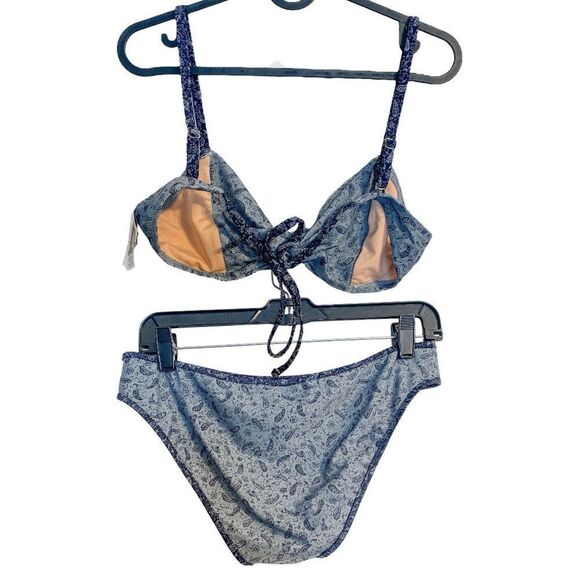 Madewell Twist Front Bikini Set in Scratchpad Paisley - Picture 5 of 7